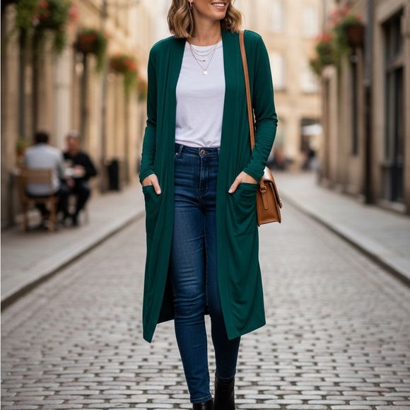 Zenana Outfitters Sweaters - Zenana Outfitters Green Cardigan